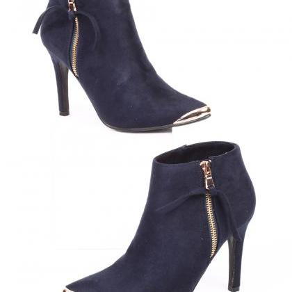 navy high heel boots