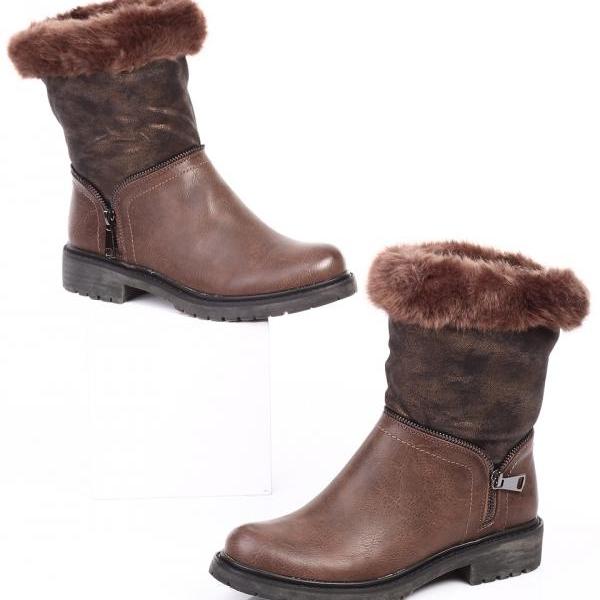 low boots marron